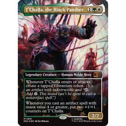 T'Challa, the Black Panther (Borderless) (Surge Foil) (MSC-881) - Commander: Marvel Super Heroes Foil