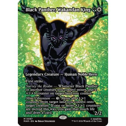 Black Panther, Wakandan King (Borderless) (MAR-087) - Marvel Universe Eternal-Legal Foil