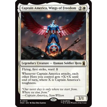 Captain America, Wings of Freedom (MSH-010) - Marvel Super Heroes Foil
