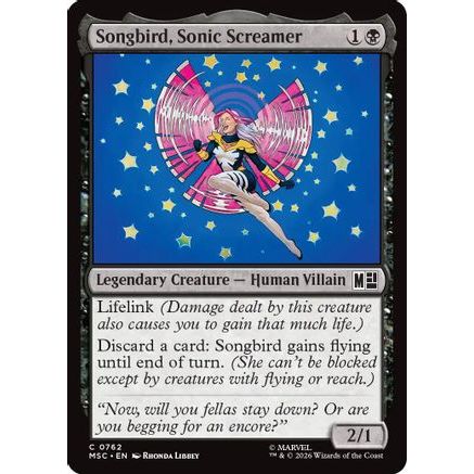 Songbird, Sonic Screamer (MSC-762) - Commander: Marvel Super Heroes Foil