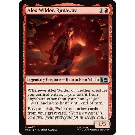 Alex Wilder, Runaway (MSC-677) - Commander: Marvel Super Heroes Foil