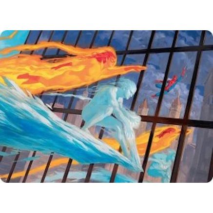 Iceman and Firestar Art Card (AAMSH-045) - Art Series: Marvel Super Heroes