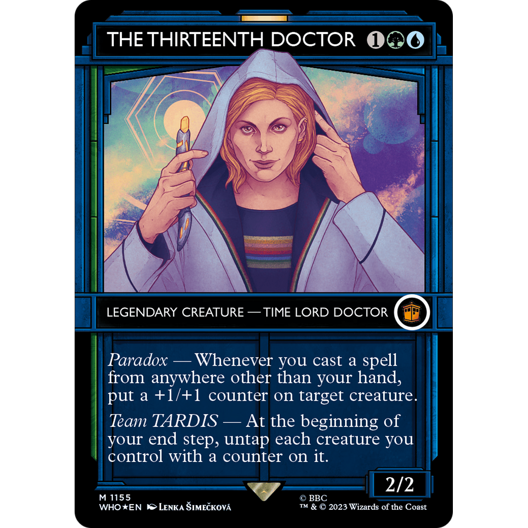 The Thirteenth Doctor (Showcase) (Surge Foil) (WHO-1155) - Doctor Who: (Showcase) (Borderless) Foil