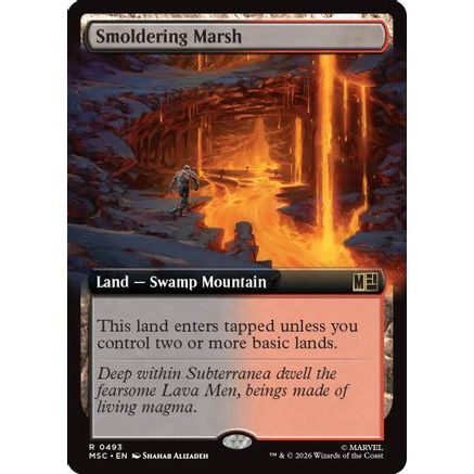 Smoldering Marsh (Extended Art) (MSC-493) - Commander: Marvel Super Heroes Foil
