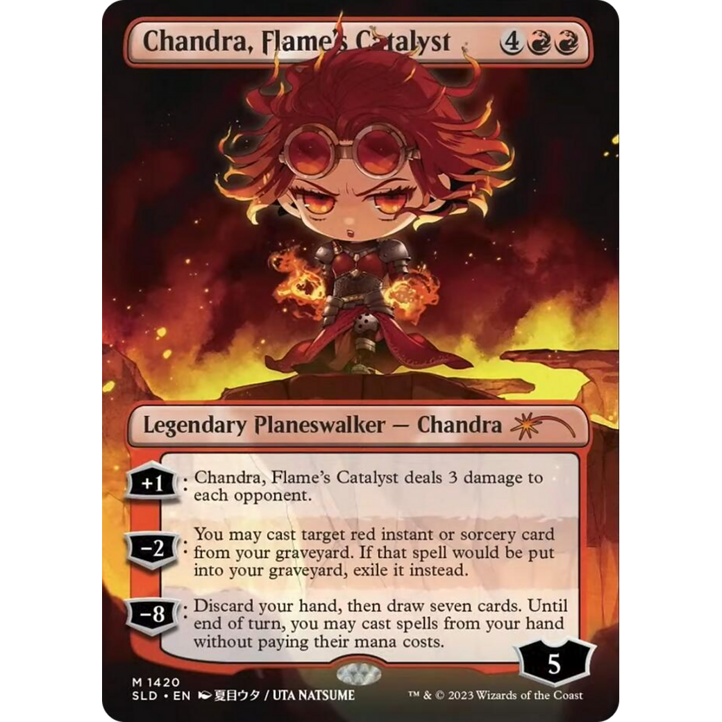 Chandra, Flame's Catalyst (Rainbow Foil) (SLD-1420) - Secret Lair Drop (Borderless) Foil