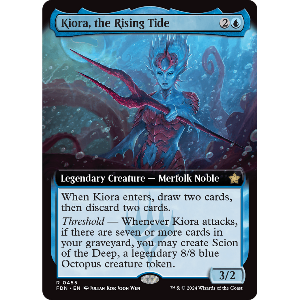 Kiora, the Rising Tide (FDN-455) - Foundations: (Extended Art)