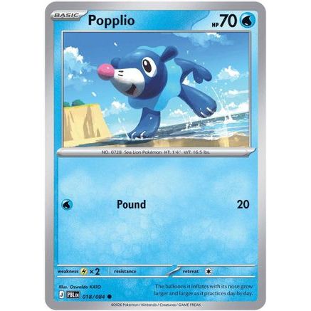 Popplio 18 - ME05 Pitch Black Reverse Holofoil