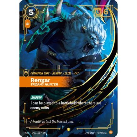 Rengar - Trophy Hunter (Overnumbered) (179/166) - Vendetta Foil