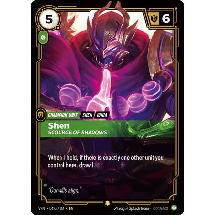 Shen - Scourge of Shadows (Alternate Art) (042a/166) - Vendetta Foil