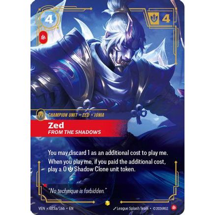 Zed - From the Shadows (Alternate Art) (023a/166) - Vendetta Foil