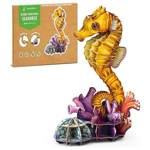Seahorse  3D Kraft Paper Puzzle
