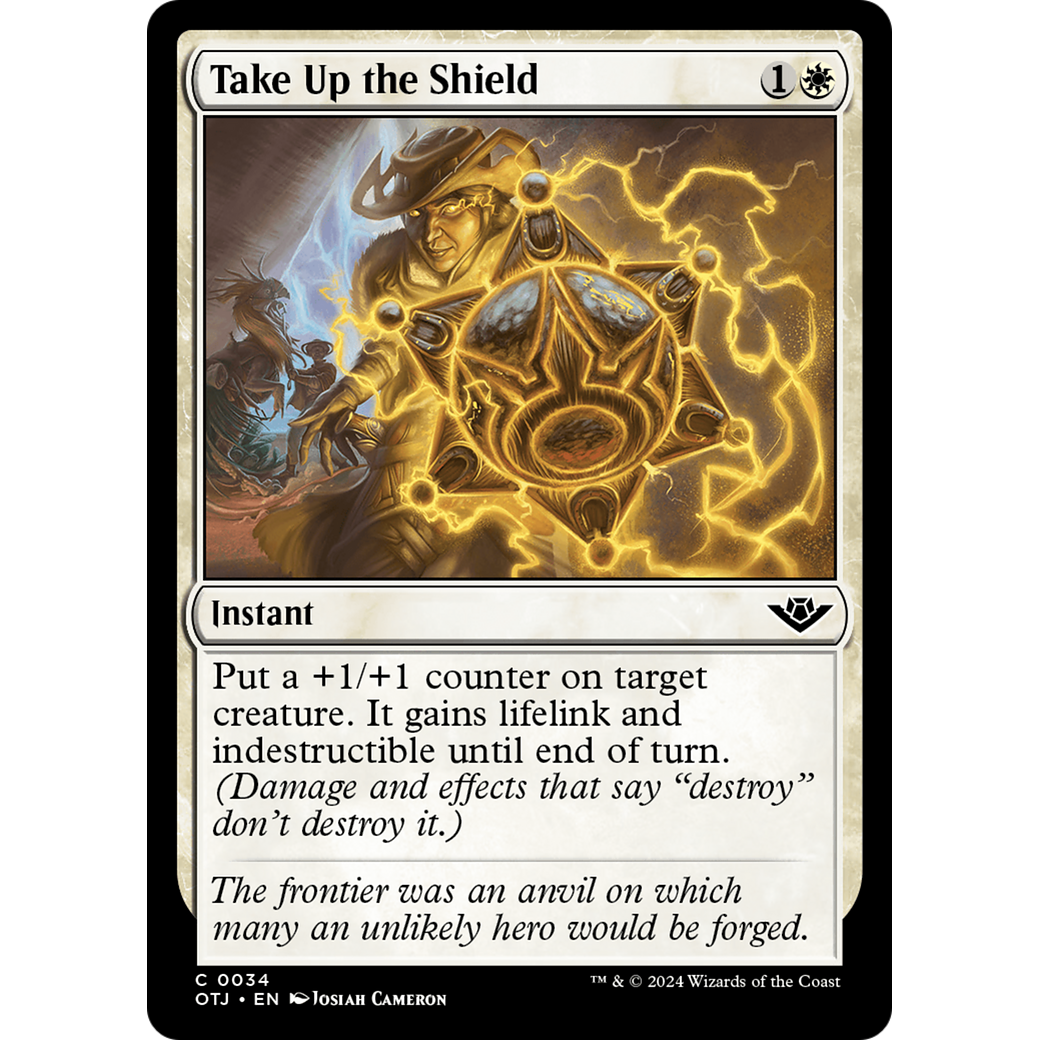 Take Up the Shield (OTJ-034) - Outlaws of Thunder Junction Foil