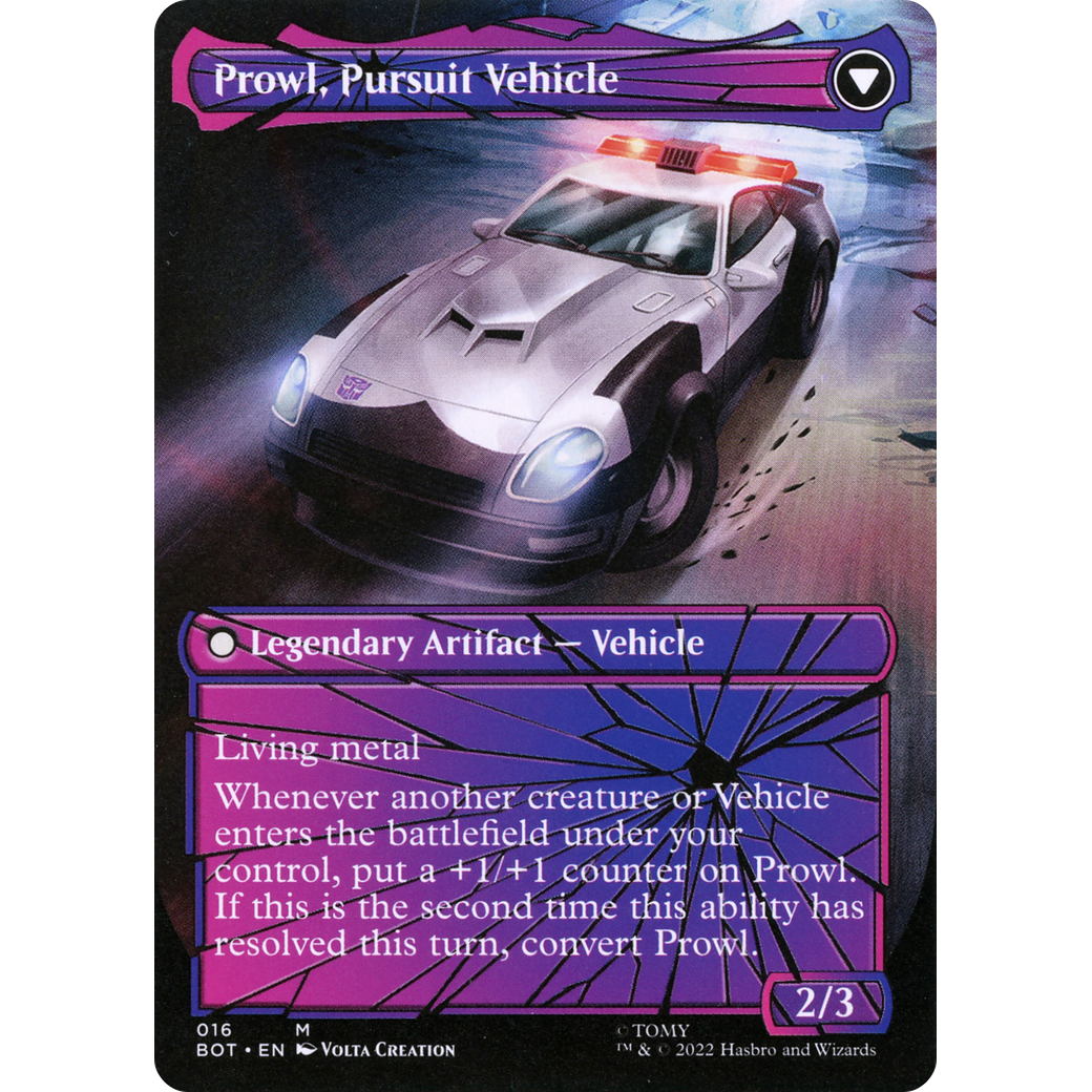Prowl, Stoic Strategist (Shattered Glass) (BOT-016) - Transformers: (convertdfc, shatteredglass) (Borderless) Foil