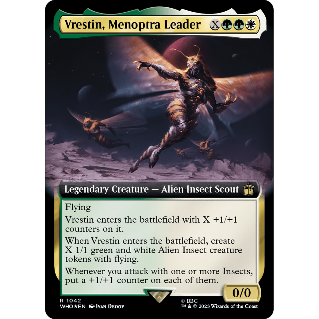 Vrestin, Menoptra Leader (Extended Art) (Surge Foil) (WHO-1042) - Doctor Who: (Extended Art) Foil