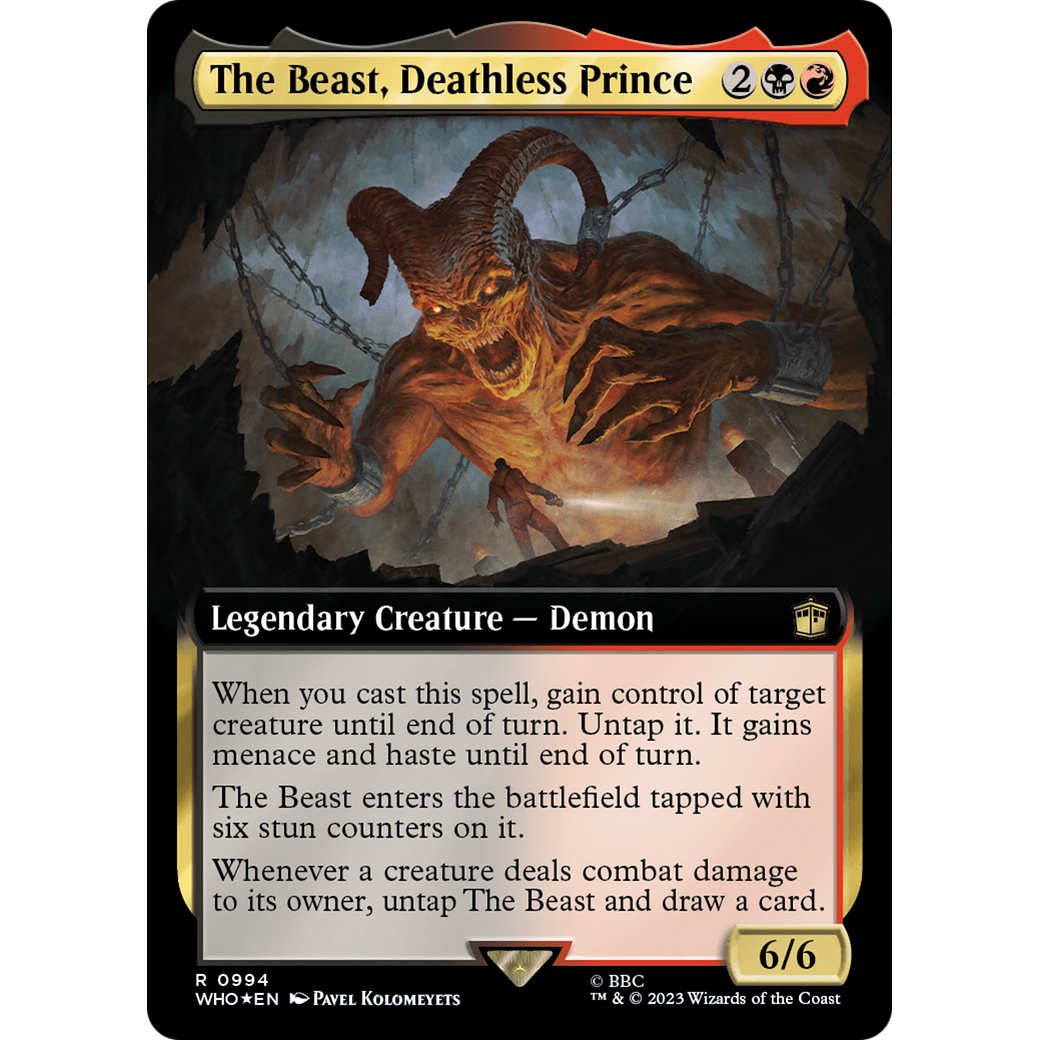 The Beast, Deathless Prince (Extended Art) (Surge Foil) (WHO-994) - Doctor Who: (Extended Art) Foil