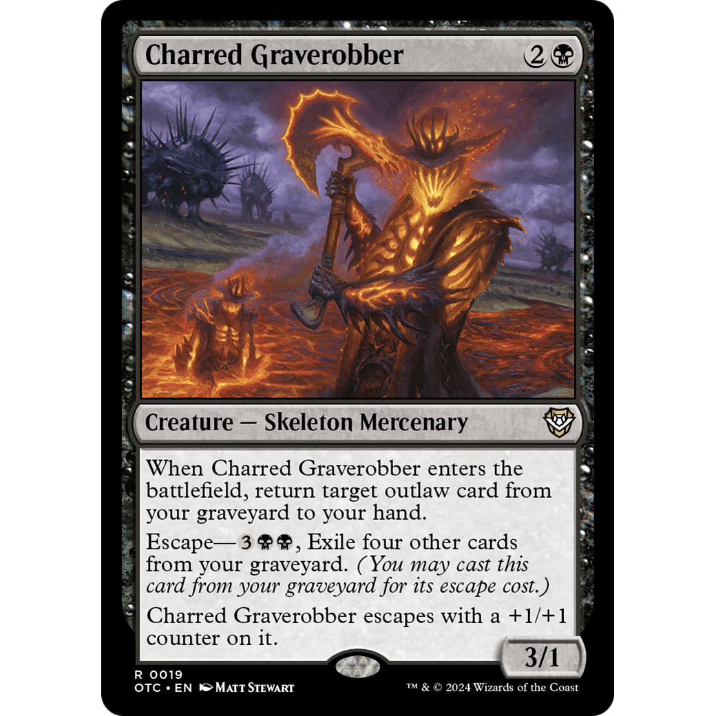 Charred Graverobber (OTC-019) - Outlaws of Thunder Junction Commander