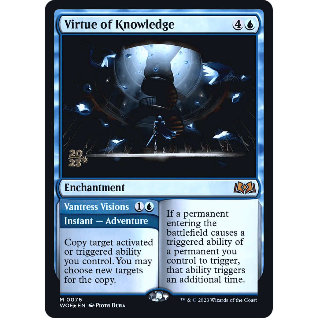 Virtue of Knowledge // Vantress Visions (PRE-76S) - Wilds of Eldraine Promos Foil