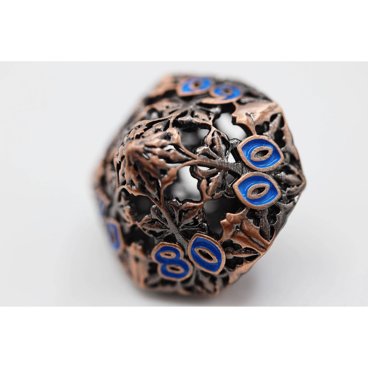 Fleur de Lis: Copper Azul - Hollow Metal RPG Dice Set