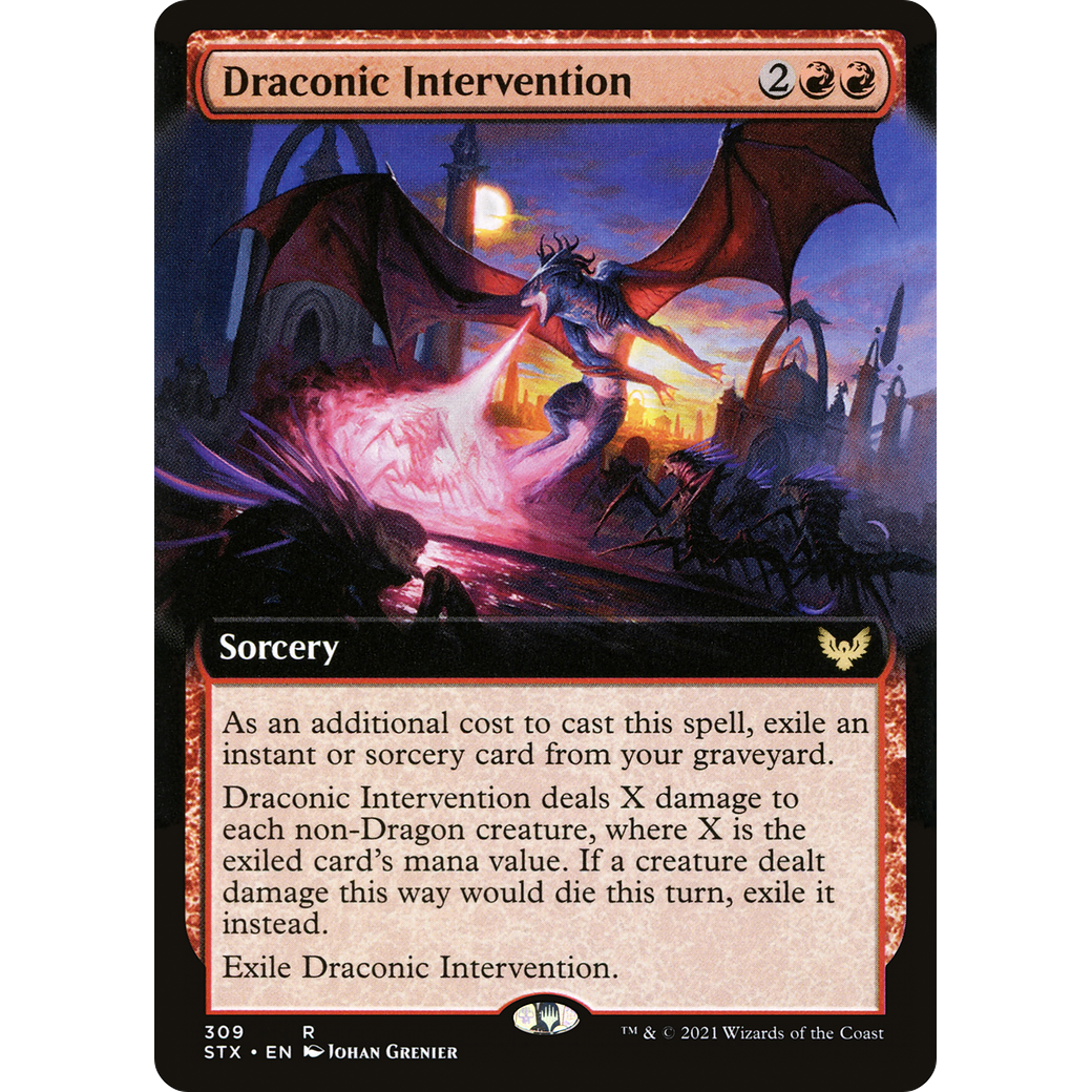 Draconic Intervention (Extended Art) (STX-309) - Strixhaven: School of Mages: (Extended Art) Foil