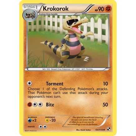 Krokorok 64/114 - Black and White Reverse Holofoil