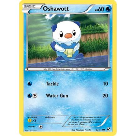 Oshawott (27) 27/114 - Black and White Reverse Holofoil