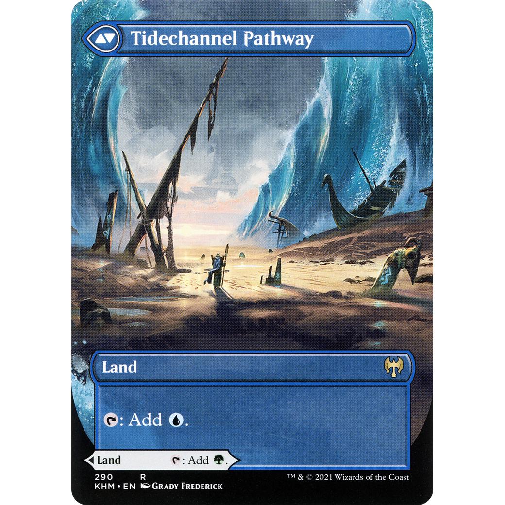 Barkchannel Pathway (Borderless) (KHM-290) - Kaldheim: (Showcase) (Borderless)