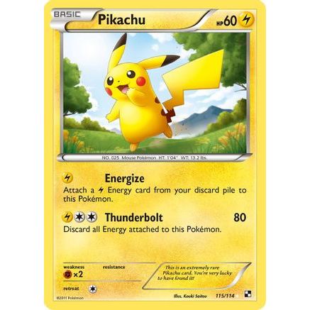 Pikachu 115/114 - Black and White Holofoil