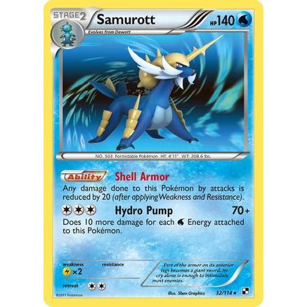 Samurott (32) 32/114 - Black and White Holofoil