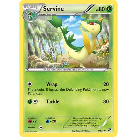 Servine (3) 3/114 - Black and White Reverse Holofoil