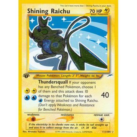 Shining Raichu 111/105 - Neo Destiny Unlimited Holofoil