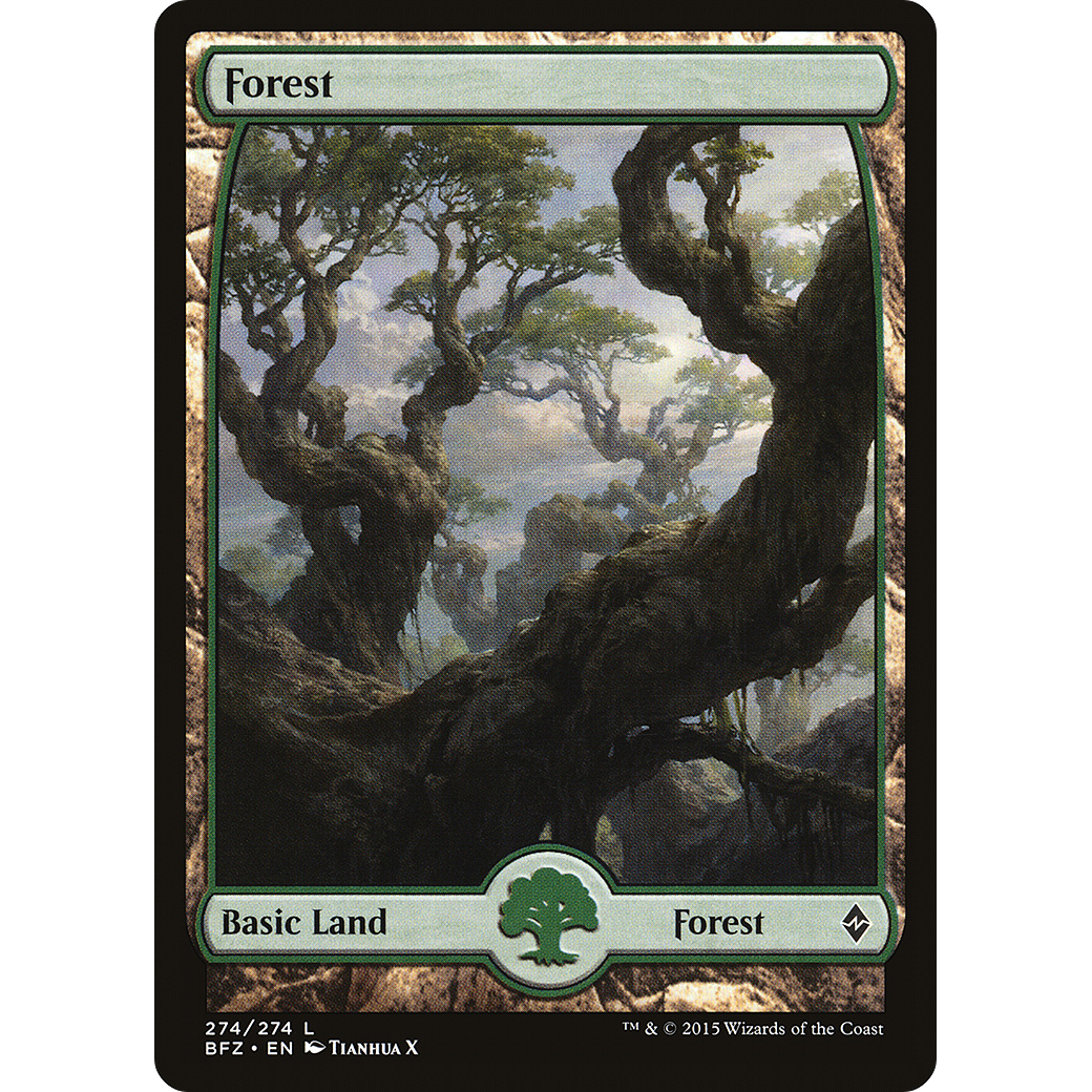 Forest (274) - Full Art (BFZ-274) - Battle for Zendikar Foil