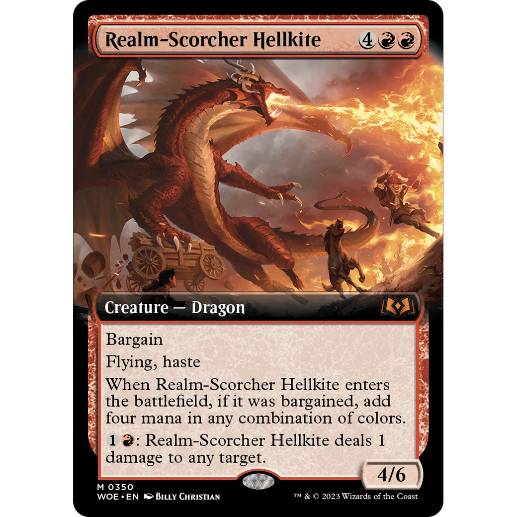 Realm-Scorcher Hellkite (WOE-350) - Wilds of Eldraine: (Extended Art)