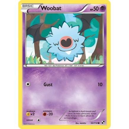 Woobat 50/114 - Black and White Reverse Holofoil