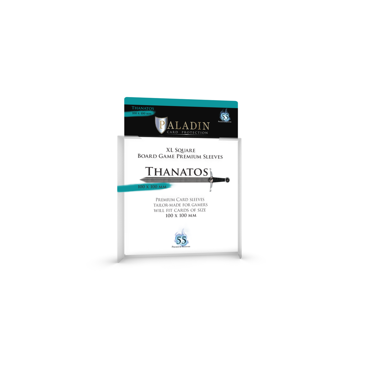 Paladin Card Protectors - Clear Gloss Square Sizes: Thanatos – 100x100mm