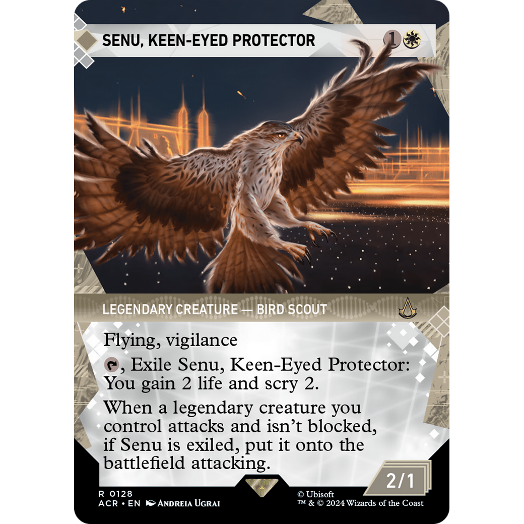 Senu, Keen-Eyed Protector (Showcase) (ACR-128) - Assassin's Creed: (Showcase) (Borderless) Foil