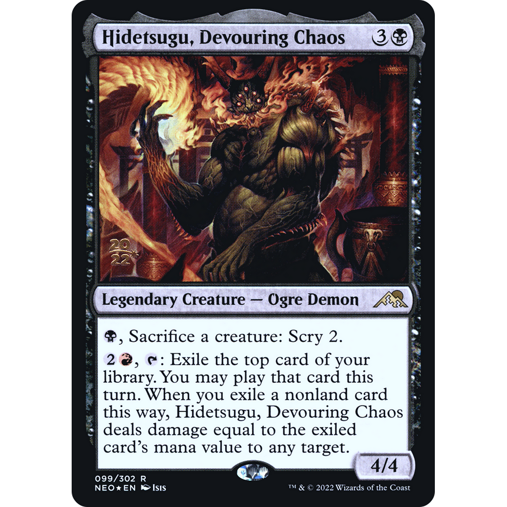 Hidetsugu, Devouring Chaos (PRE-99S) - Kamigawa: Neon Dynasty Promos Foil