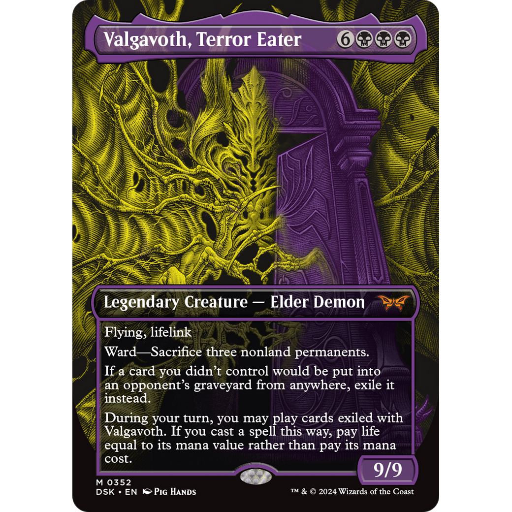 Valgavoth, Terror Eater (DSK-352) - Duskmourn: House of Horror (Borderless) Foil
