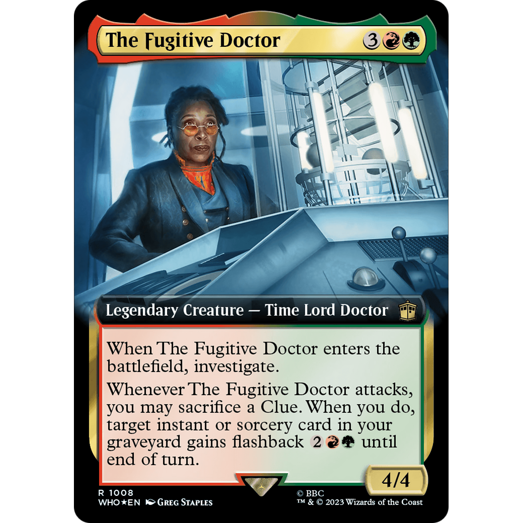 The Fugitive Doctor (Extended Art) (Surge Foil) (WHO-1008) - Doctor Who: (Extended Art) Foil