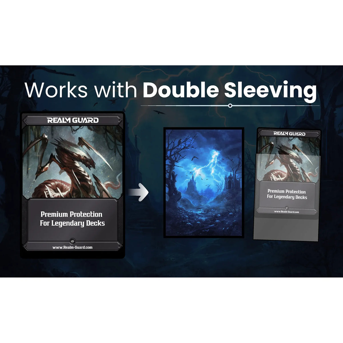 Realm Guard: Graphene Art Sleeves - Blue Black Graveyard