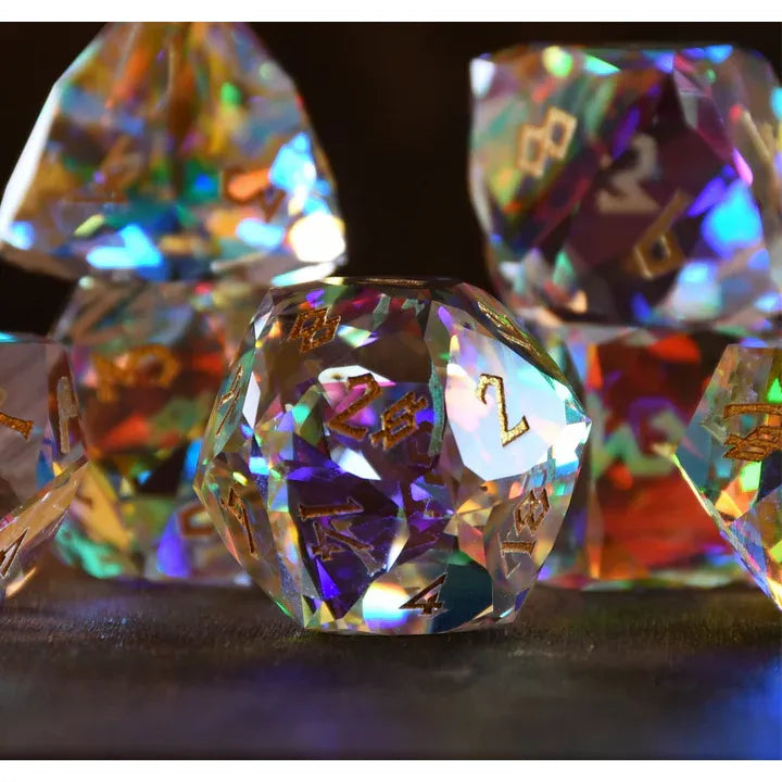 Misty Mountain - Diamond Prism - 7-set Multifaceted Glass Dice
