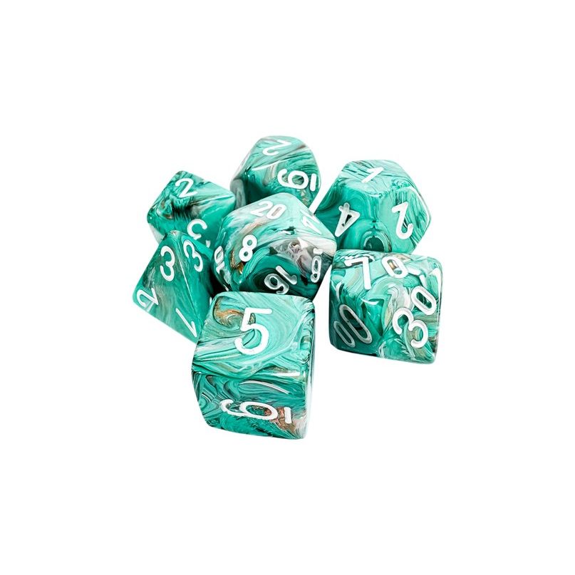 Chessex Marble Oxi-Copper/White Mega-Hedral 7-Dice Set