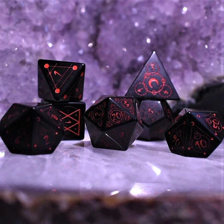 Misty Mountain - Spellcaster: Obsidian - 7-set Stone Dice