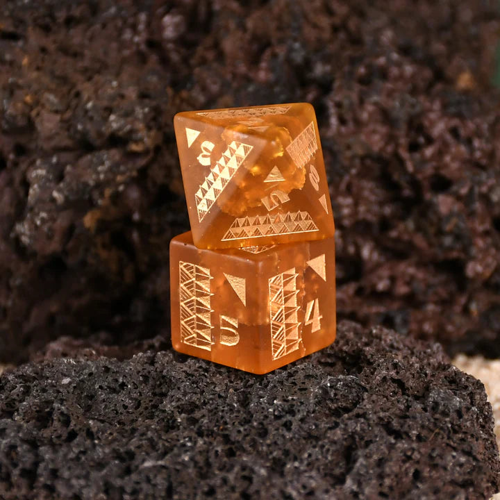 Misty Mountain - Polynesian Lava: Dice Around the World Collection - 7-set Glass Dice