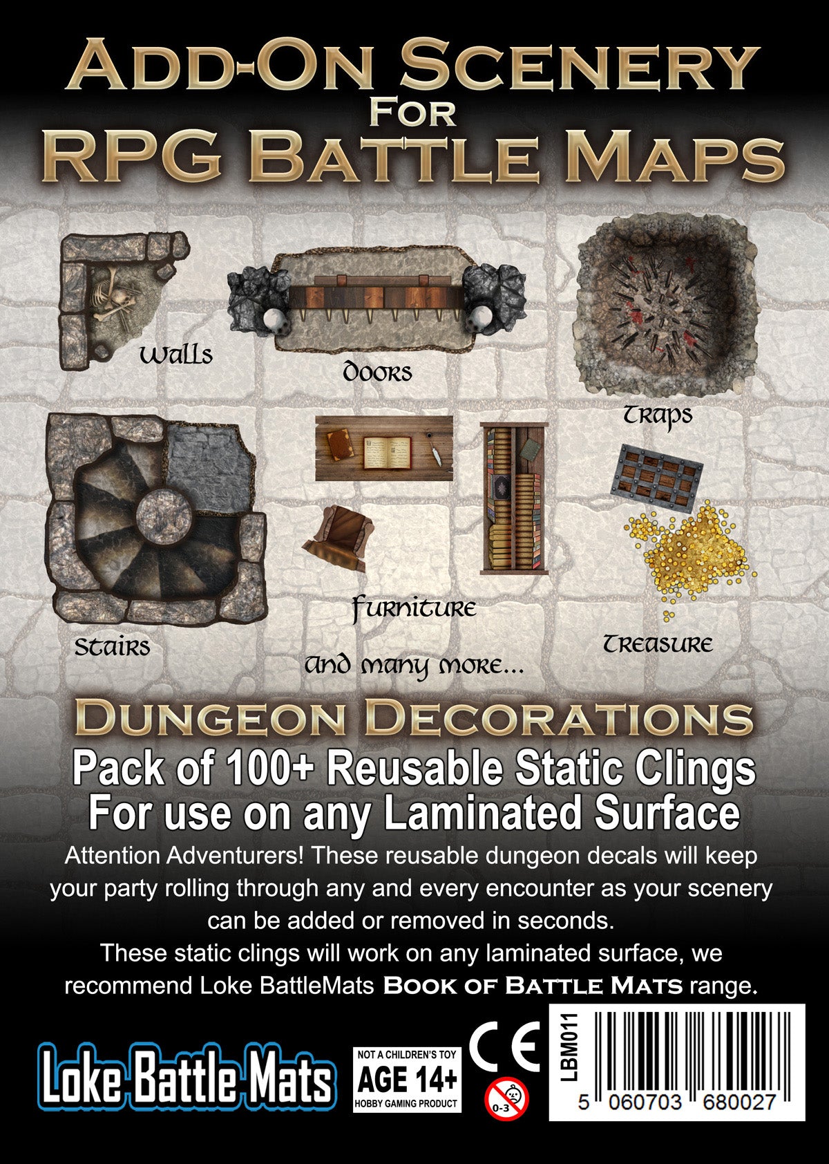Add-On Scenery for RPG Battle Mats: Dungeon Decorations