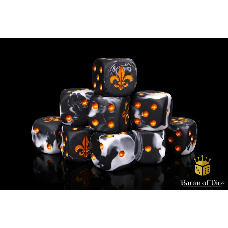 Baron of Dice: Fleur De Lis Heritage Round Wargaming D6 Set 25c