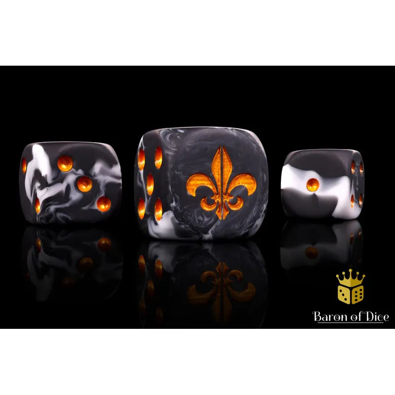 Baron of Dice: Fleur De Lis Heritage Round Wargaming D6 Set 25c
