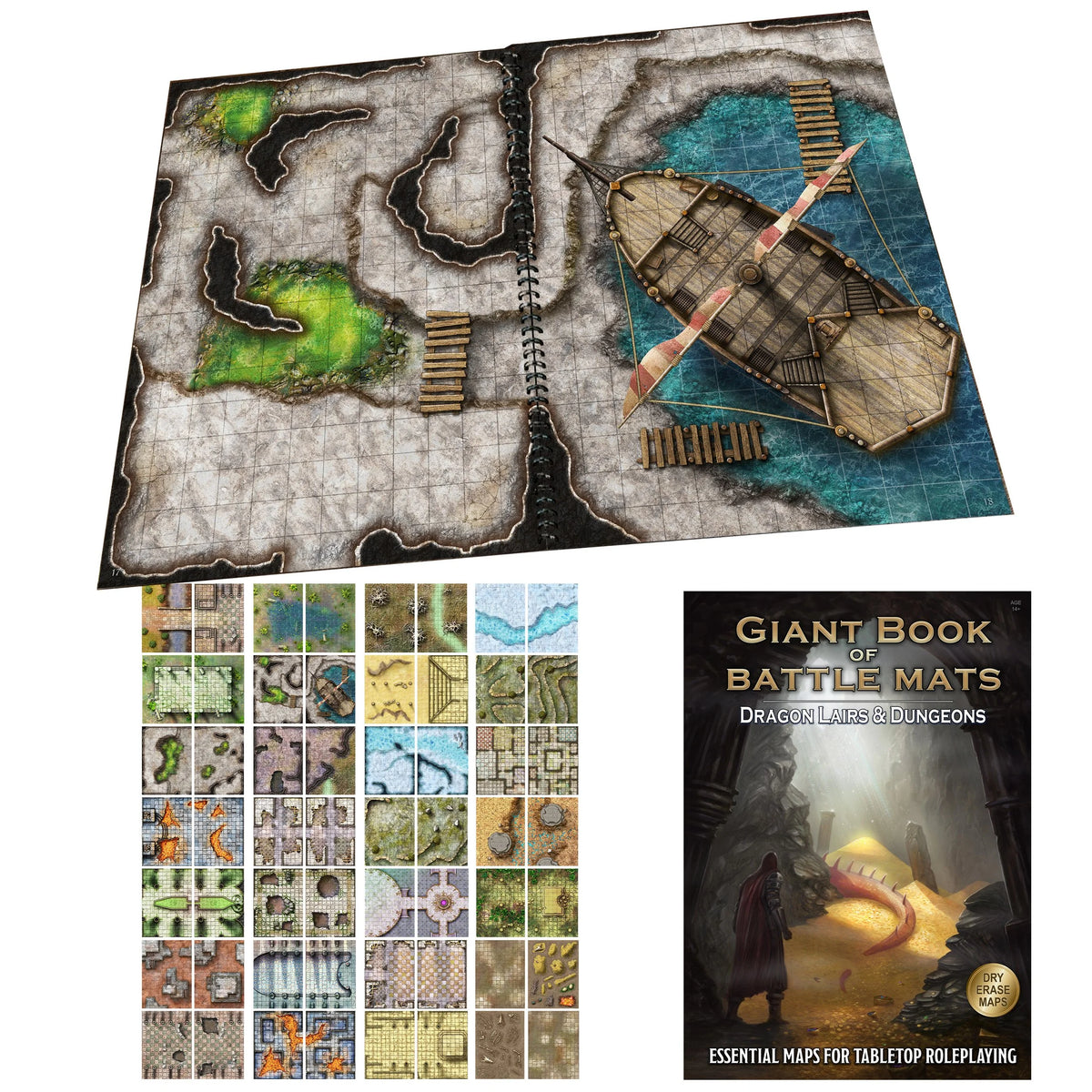 Giant Book of Battle Mats: Dragon Lairs & Dungeons