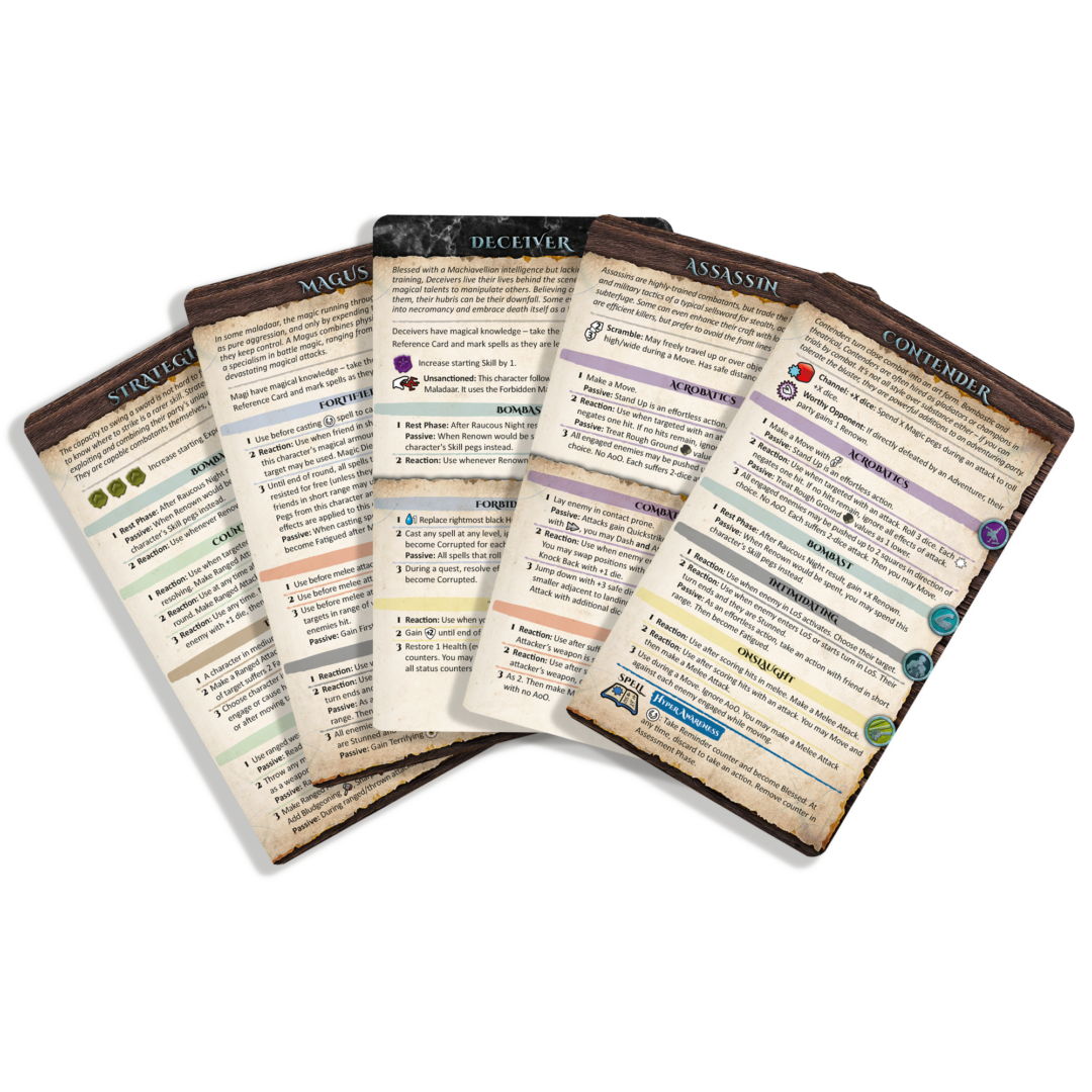 Maladum: Reference Cards