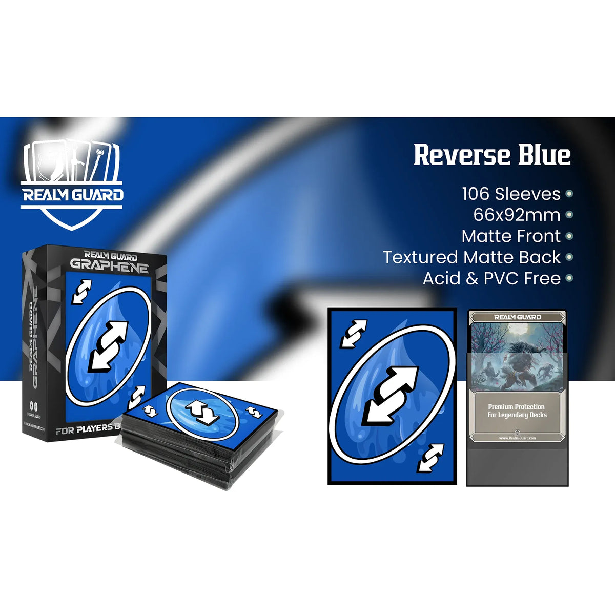 Realm Guard: Graphene Art Sleeves - Blue Reverse