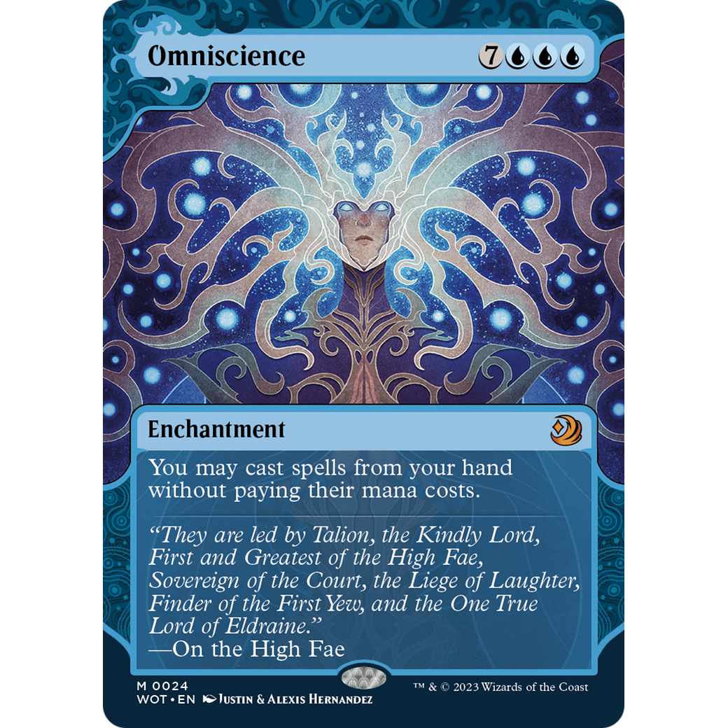 Omniscience (WOT-024) - Wilds of Eldraine: Enchanting Tales: (Showcase) (Borderless)